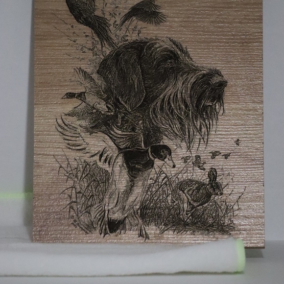Let's Go Hunting.  Montage of hunting dog, laser engraved - Picture 5 of 5